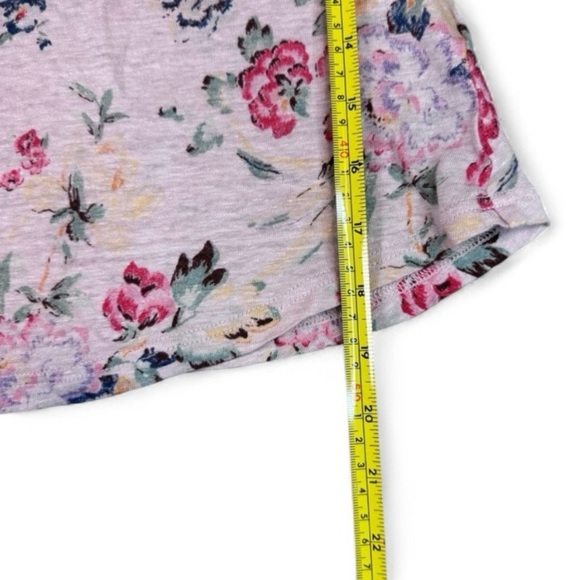 Rebecca Taylor T-shirt Linen Floral Cap Sleeves Pink Tee 100% Linen XS - Picture 12 of 12